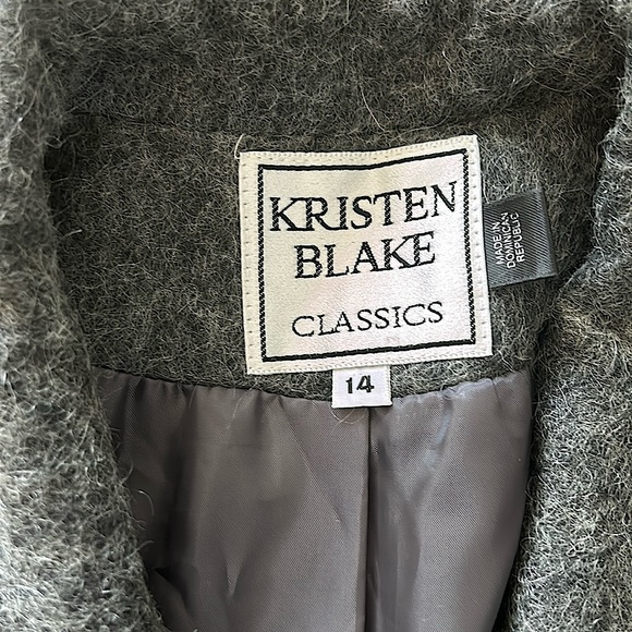 Kristen Blake Cozy Dark Grey Wool Button Up Pea Coat Jacket **Size 14**🌸🌸 - Picture 5 of 5